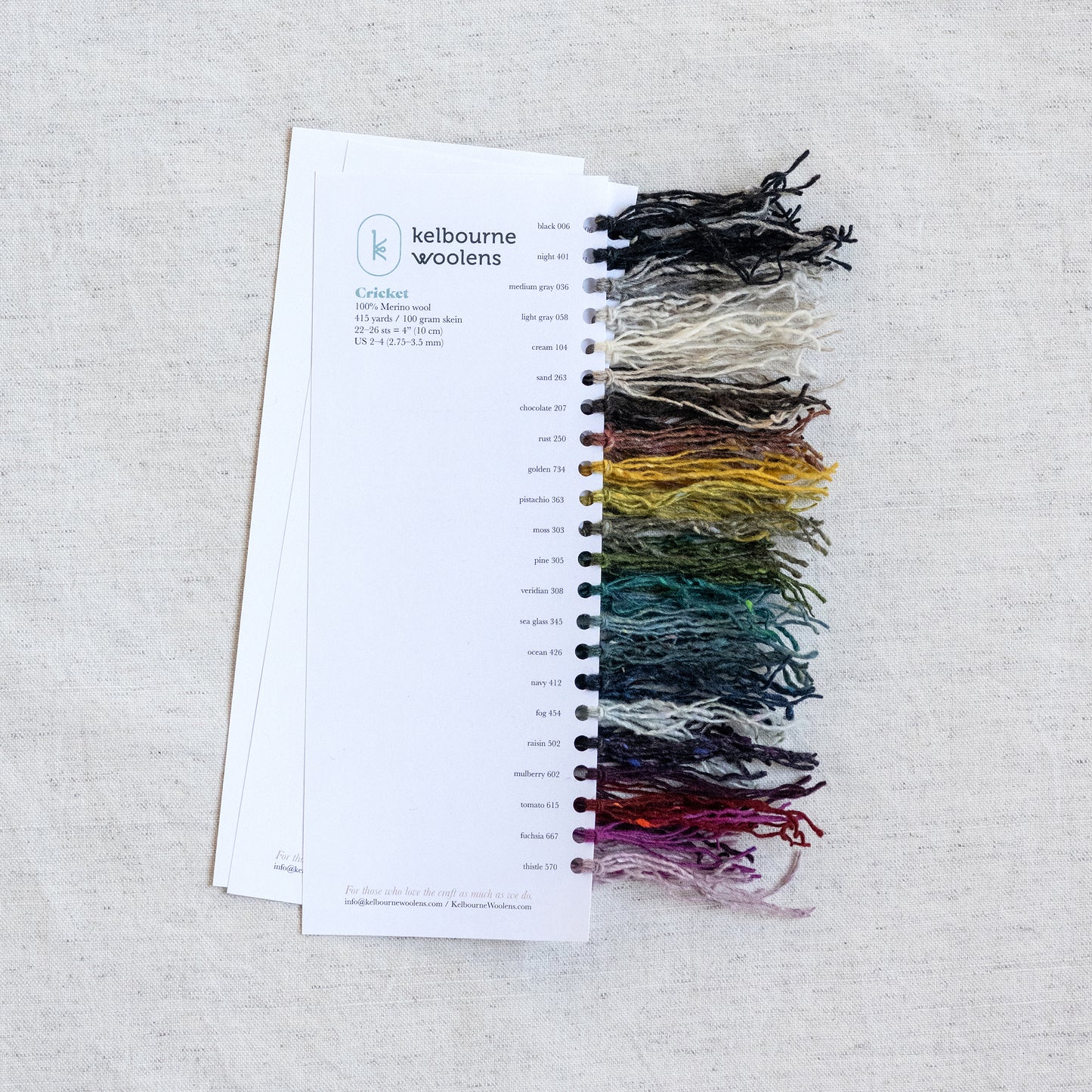 Kelbourne Woolens Color Cards