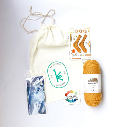 Year of Gifts Kit - Goldenrod Boot Socks